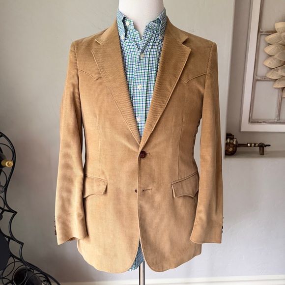 Farah Other - Farah Texas  Jacket Men's Tan Corduroy Western Blazer Size 36R